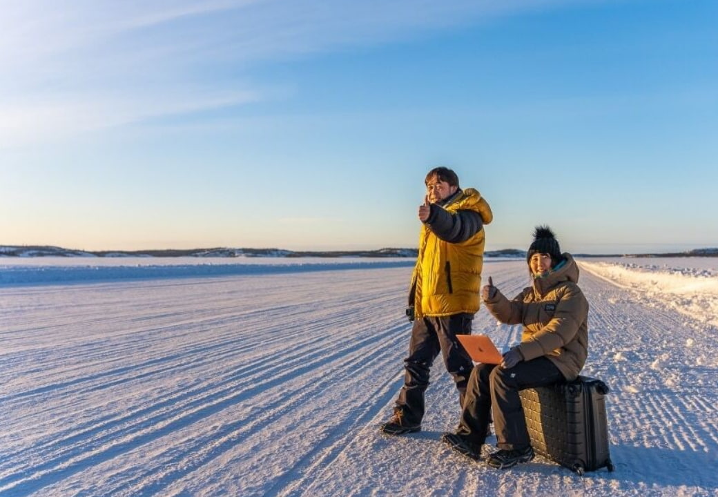 カナダ 極寒の中で仕事と旅の両立
