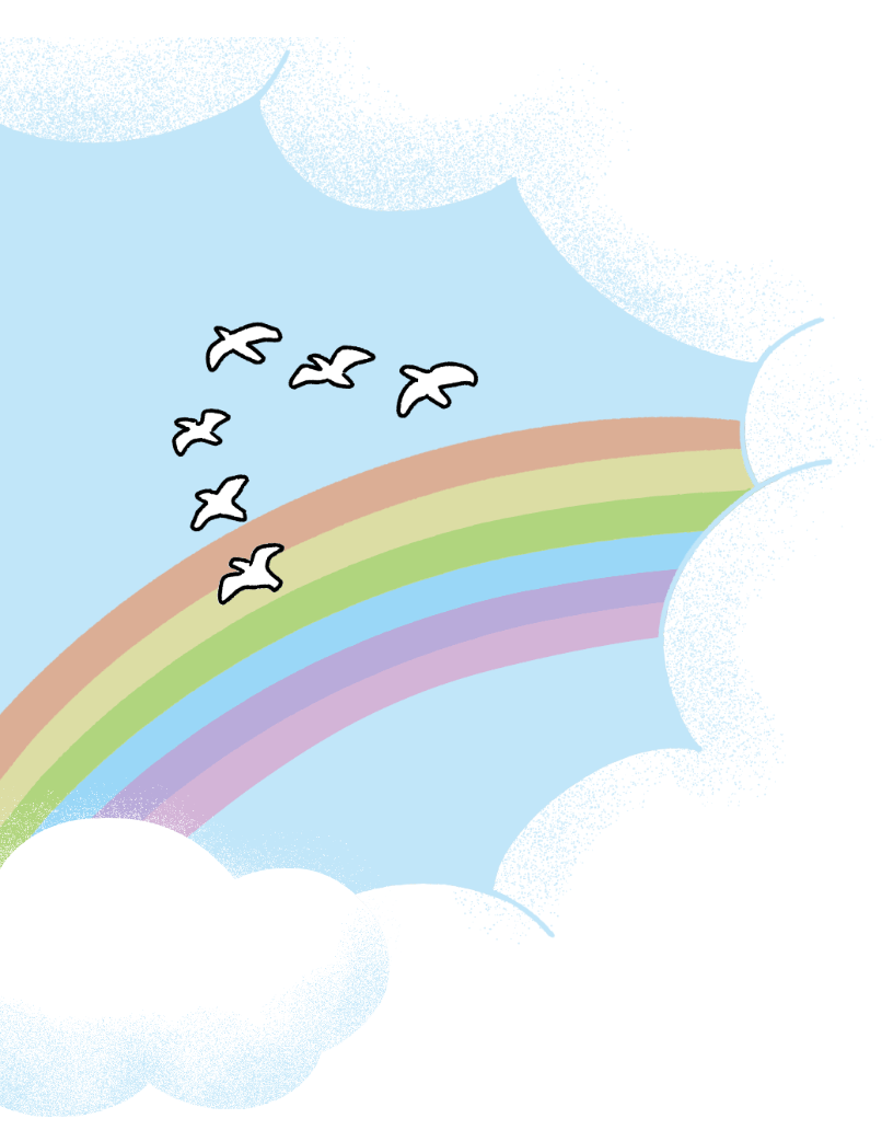 虹のかかった空